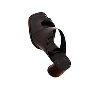 DXYDSC Summer Toe Slippers Women Black High Heel Sandals Fashion Words Arch Support Insoles for Women, Black, 25.5 cm