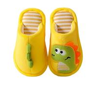 DXYDSC - Toddler Dinosaur Slippers Comfy House Slippers Cute Warm Plush Slippers for Boys Girls Indoor Winter Home Kids Cute (Yellow, 12 Little Kids), 13