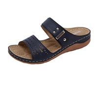 DXYDSC Women Summer Open Toe Hook Loop Comfy Sandals Casual Wedges Non Slip Slippers Slippers Teen Girls, X5-blue, 8 X-Narrow