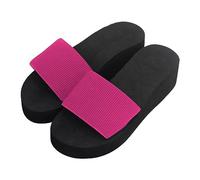 DXYDSC Women Summer Wedge Sandals All Personality Chunky Heel Flip Flops Shoes Wedge Sandals Women Wide, hotpink, 24.0 cm
