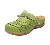 DXYDSC Women's Fashion Casual Thick Soled Hollowed Out Round Head Sandals Indoor Outdoor House Shoe, Green, 4 UK