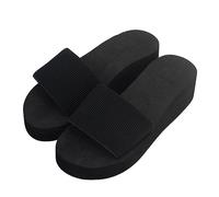DXYDSC Women's Summer Wedge Sandals with All Personality Chunky Heel Beach Sandals Wedge Shoes Wide Women's Sandals, Black, 6.5, Black 10pcs, 23.5cm