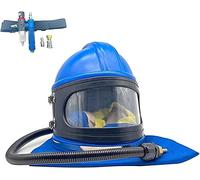 DXYHCYLL Sandblast Helmet Safe Air Feed Sandblast Helmet with A Sandblaster Thermostat with Shoulder Protective Sand Blast Hood Protector for Sandblasting Equipped Women Men Universal Size Blue