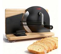 DXYQXL Bread Slicer - Manual Adjustable Thickness Tool for Homemade Bread, Stainless Steel Serrated Cutter with Hand Crank and Suction Cups