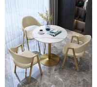 DXYQXL Dining Table Set for 3 - Modern Marble Top Coffee Table & Chairs for Home, Office, Dining Room, Living Room - Compact Stylish Furniture for Small Spaces