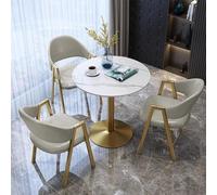 DXYQXL Dining Table Set for 3 - Modern Marble Top Coffee Table & Chairs for Home, Office, Dining Room, Living Room - Compact Stylish Furniture for Small Spaces
