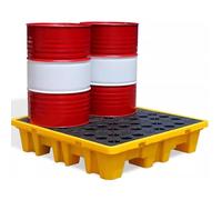 DXYQXL Modular Spill Containment Pallet, Polyethylene Leak Tray for Drum, Stackable with Drain Outlet and Forklift Pockets, Durable Construction
