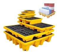 DXYQXL Modular Spill Containment Tray with Grating, Stackable Heavy-Duty Spill Platform for Oil Drums and Hazardous Materials Management