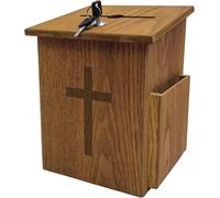 Dxysyldrun Church Fundraising Charity Box - Wall Mounted Or Tabletop Offering Prayer Box (7.5W X 7.5H X 9-7/8) - Encourage Your Congregants To Give Generously