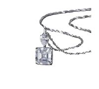 DXZXDJIU 925 Sterling Silver Crystal Pendant Necklace for Women - Elegant Jewelry Gift(Silver)
