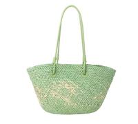 DXZXDJIU Fashion Gradient Straw Handbag - Large Capacity Woven Beach Bag for Women(Light Green)
