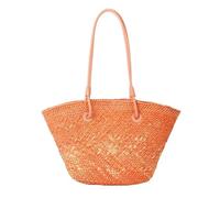 DXZXDJIU Fashion Gradient Straw Handbag - Large Capacity Woven Beach Bag for Women(Light Orange)