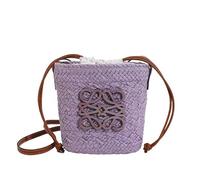 DXZXDJIU Fashion Gradient Woven Straw Bag - Large Capacity Handheld Beach Tote for Women(Purple)