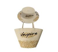DXZXDJIU Fashionable Animal Print Straw Shoulder Bag - Large Capacity Woven Beach Bag for Holidays(Tiger print)