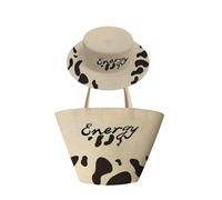 DXZXDJIU Fashionable Animal Print Straw Shoulder Bag - Large Capacity Woven Beach Bag for Holidays(Zebra print)