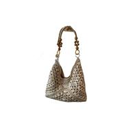 DXZXDJIU Large Capacity Woven Straw Bag for Women - Versatile Summer Holiday Commuter Shoulder Tote(Beige with White)