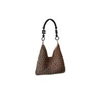 DXZXDJIU Large Capacity Woven Straw Bag for Women - Versatile Summer Holiday Commuter Shoulder Tote(Khaki)