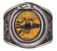 DXZXDJIU Men's Devil's Eye Ring - Trendy Personality Statement Ring for Fashion Enthusiasts(Yellow,7)