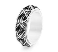DXZXDJIU Men's Vintage Textured Rotatable Anxiety Ring - Adjustable Comfort Ring for Stress Relief(Gray,7)