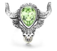 DXZXDJIU Personalized Bullfighting Ring for Men - Trendy Crystal Inlaid Design(Light green,10)
