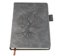 DXZZM A5 Ruled Notebook Journal - Hardcover Executive Notebooks with Premium Thick Paper, Tree of Life Design, 8.3"×5.7",360 Page, Perfect for Office Home School Business Writing & Note Taking (Grey)