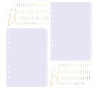 DY.2ten 14 Sheets Transparent White Dividers Ring Binders A5,6 Holes Plastic Divider Page Index Tab,for A5 Ring Notebooks, for School or Office (21 cm x 14.2 cm)