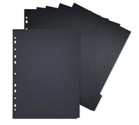 DY.2ten A4 Binder Dividers 11-Holes, 1/5 Cut Tabs, Black Paper Dividers with 5 Tabs for School Office Home, 2 Sets, 10 Paper Index Dividers