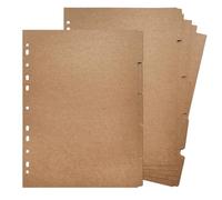 DY.2ten A4 Binder Dividers 11-Holes, 1/5 Cut Tabs, Sturdy Kraft Paper Dividers with 5 Tabs for School Office Home, 2 Sets, 10 Paper Index Dividers