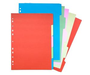 DY.2ten A4 Binder Dividers, 5 Tab, Pack of 2 Sets (10 Dividers Total), Paper Dividers, Multicolor Notebook Dividers, Binder Dividers with Tabs