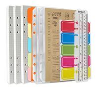 DY.2ten A5 6 Holes Notebook Refill Set - 135 Sheets (270 Pages) Graphic Paper + 2 Zipper Pockets + 5 Dividers + Index Notes Tabs + Index Notes Tabs