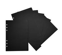 DY.2ten A5 Binder Dividers for 6-Holes Ring Binder, 1/5 Cut Tabs, Pack of 2 Sets (10pcsTotal), Sturdy Black Paper, for School Office Home