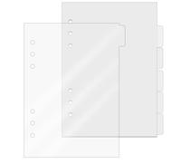 DY.2ten A5 Binder Dividers Planner Inserts, 6 Tabs Clear Acrylic Index Divider for 6 Ring Binder Notebook
