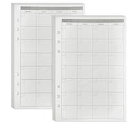 DY.2ten A5 Monthly Planner Inserts, 6 Hole Punched Binder Inserts, 90 Sheets/180 Pages, 100gsm Thick No Bleed Refills Paper, 8.27" × 5.55"