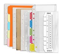 DY.2ten A6 6-Hole Binder Notebook Refills Set -(Gridded Paper Refills + Lined Paper + Kraft Paper + Blank Loose Leaf Paper) 180 Sheets /360 Pages（45 Sheets of Each Type） A6 Zipper Binder Pockets