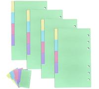 DY.2ten A6 Binder Dividers Planner Inserts, [4 Pack] 5 Tabs Color Paper Index Divider for 6 Ring Binder Notebook