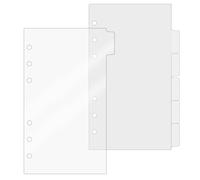 DY.2ten A6 Binder Dividers Planner Inserts, 6 Tabs Clear Acrylic Index Divider for 6 Ring Binder Notebook