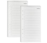 DY.2ten A6 To Do List Refills for Filofax Personal Size Planner/Binder, 6 Hole Punched, 90 Sheets/180 Pages, Daily Task Checklist To Do Planner Inserts Paper, 100gsm, 3.74" × 6.69"