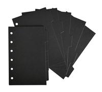 DY.2ten A7 Binder Dividers for 6-Holes Ring Binder, 1/5 Cut Tabs, Pack of 2 Sets (10pcsTotal), Sturdy Black Paper, for School Office Home