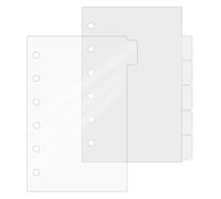 DY.2ten A7 Binder Dividers Planner Inserts, 6 Tabs Clear Acrylic Index Divider for 6 Ring Binder Notebook