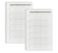 DY.2ten A7 Monthly Planner Inserts, 6 Hole Punched Binder Inserts, 90 Sheets/180 Pages, 100gsm Thick No Bleed Refills Paper, 3.27" × 5"
