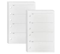 DY.2ten A7 Weekly Planner Inserts, 6 Hole Punched Binder Inserts, 90 Sheets/180 Pages, 100gsm Thick No Bleed Refills Paper, 3.27" × 5"