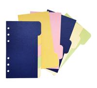DY.2ten Binder Dividers for 6 Ring Binder, Multicoloured 5-Tab Robust Paper Dividers, A6 Index Divider, 6-Hole Binder Dividers, Insertable Note Planner Tab Dividers for Binders, 2 Sets