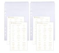 DY.2ten Clear Binder Dividers for 6-Holes Ring Binder, A5 Size, 1/5 Cut Top-Edge Index Tabs, Sturdy Plastic Dividers for School Office Home, 2 Sets, 10 Dividers with 2-Stickers, Translucent