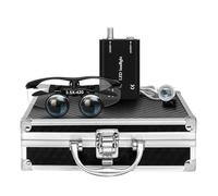 DY-401 3.5 X 420mm Binocular Loupes Magnifier Glasses with LED Head Light+Aluminum Box Silver, Premium Optics Delivers Distortion-Free, Clear Imaging