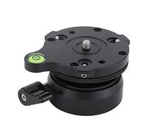 DY-60N Tripod Head Leveling Base, Aluminum Alloy Tripod Leveler with 360° Rotation and Built-in Bubble Level for DSLR Camera, Includes 1/4" and 3/8" Screw Holes