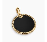 DY Elements® Disc Pendant in 18ct Yellow Gold with Black Onyx Reversible to Mother of Pearl, 24mm
