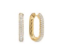 DY Madison® Smooth Hoop Earrings In 18ct Yellow Gold With Diamonds, 24.3mm