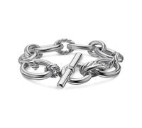 DY Mercer™ Chain Bracelet in Sterling Silver with Diamonds, 25mm - Size Medium