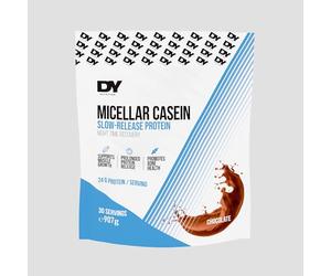 DY Nutrition Micellar Casein Protein Powder | Slow-Release Night-Time Recovery | 25.5g Protein Per Serving | Supports Muscle Growth, Satiety & Bone Health | Chocolate, 907g (30 Servings)