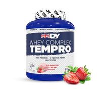 DY Nutrition Whey Complex Tempro | x4 Protein Forms | Whey, Casein, Isolate & Egg Albumin, 23g Premium Protein Powder with Digestive Enzymes for Optimal Absorption, 2.27kg | Strawberry Flavour